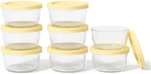 Miniatura 29 de Juego de 8 recipientes de vidrio para almacenamiento de alimentos (4 recipientes + 4 tapas sin BPA), 6.5 tazas, a prueba de fugas, aptos