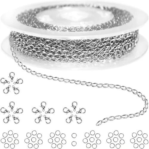 Miniatura 19 de Jishi Cadena de serpiente de oro de 33 pies de 0.047 in, cadenas para hacer joyas, collares, pulseras, suministros de joyería, hallazgos – Rollo