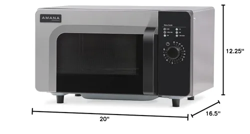 Miniatura 3 de Amana RMS10DSA Horno de microondas comercial de encimera de servicio pesado de 1000 vatios con controles de dial para restaurante buffet servicio