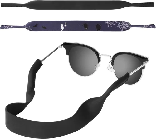 Miniatura 12 de MoKo Retenedor de lentes de neopreno (paquete de 2) de ajuste universal, retenedor de lentes de sol deportivos sin cola, correa de gafas de sol