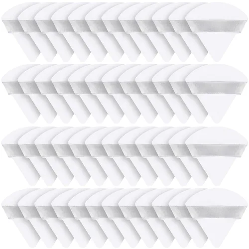 Suclain 48 esponjas triangulares de terciopelo suave para maquillaje en polvo de cara, esponjas triangulares para base cosmética húmeda y seca,