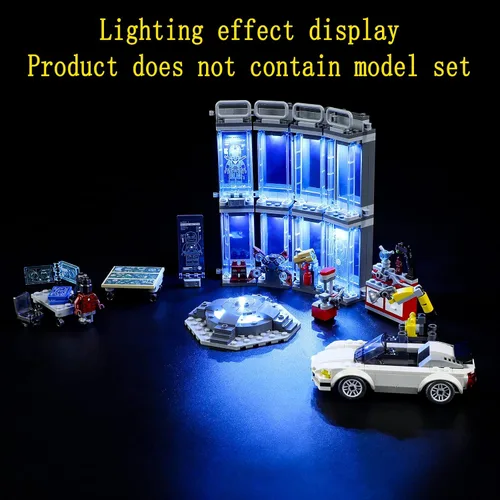 Miniatura 6 de GEAMENT Kit de luces LED compatible con Lego Iron Man Armory - Juego de iluminación para modelo de construcción 76216 (juego de modelos no incluidos)