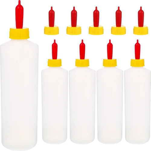 Miniatura 9 de Yardwe Biberones de cabra 5 unidades, biberones de cordero de 13.5 fl oz con pezones, alimentador de leche de ganado de plástico para cabras