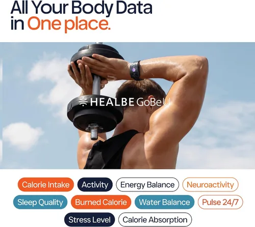 Miniatura 8 de HEALBE - Rastreador de salud, banda inteligente de ingesta automática de calorías con aplicación, rastreador de actividad sin pantalla, sueño