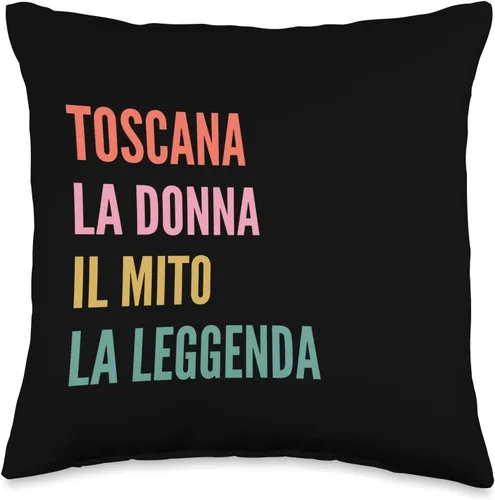Disegni Di Nomi Italiani Divertenti Per Toscana Divertido cojín italiano con el nombre Toscana, 16 x 16 pulgadas, multicolor