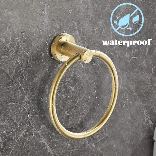 Miniatura 6 de Toallero de papel higiénico dorado, soporte para rollo de papel higiénico dorado cepillado, soporte para toallas de mano, accesorios de baño