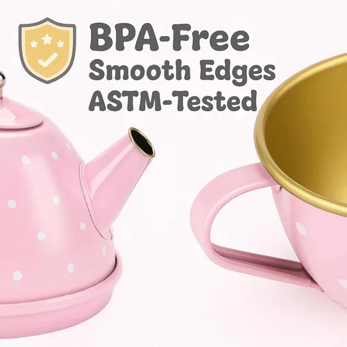 Miniatura 7 de Lajeje Juego de fiesta de té para niñas – Regalo de cumpleaños de princesa pequeña, juguetes de conejito para la hora del té con tetera, postres
