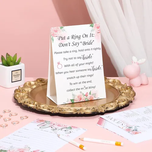 Miniatura 5 de Sosation 331 piezas de suministros para juegos de despedida de soltera, 5 juegos (50 tarjetas cada uno) tarjetas de juegos de boda, 1 juego