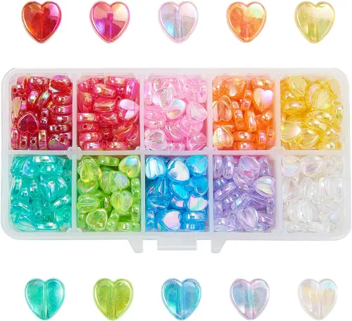 Miniatura 11 de LiQunSweet 200 cuentas acrílicas opacas de 0.315 pulgadas (0.315 in), cuentas redondas de color AB, cuentas sueltas espaciadoras para fabricación