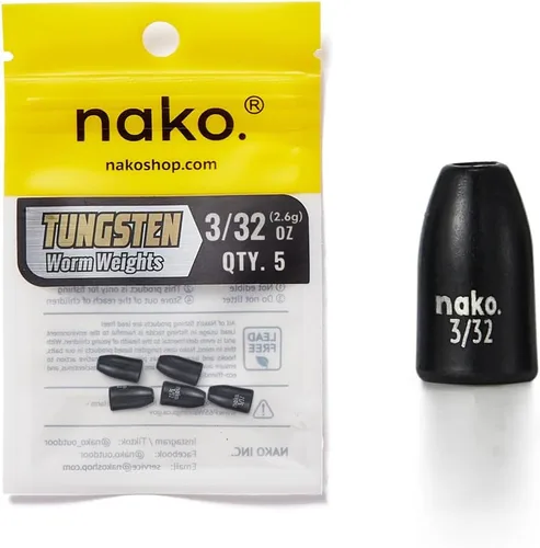 Miniatura 8 de Nako - Pesas de bala de tungsteno para pesca, de 1/32 oz a 3/4 oz, color calabaza negra y verde sin astillas, pesas de pesca para aparejo de Texas