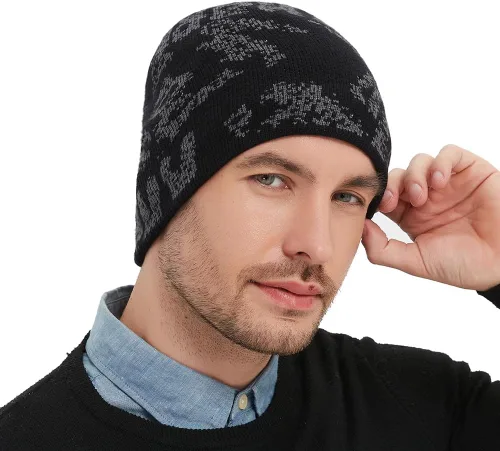 Miniatura 6 de Sireck Gorro para hombre y mujer, gorro de punto cálido para clima frío, gorro térmico