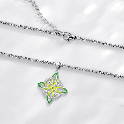 Miniatura 122 de Collar de pentagrama de plata de ley con triple luna, diosa celta, nudo celta, nudo de brujas, Ankh, sol y luna, Hécate, lilith, Santa Muerte