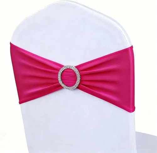 Miniatura 18 de Paquete de 50 bandas para sillas color verde salvia, bandas elásticas para sillas deslizantes, lazos para bodas, fiestas, baby shower, eventos