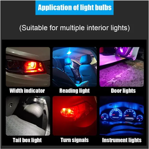 Miniatura 3 de Paquete de 30 bombillas LED para coche 194, 0.36W 12V T10 6000K luces interiores, bombillas LED COB 168 2825 W5W cuña, reemplazo universal para luz