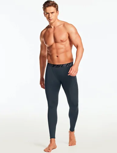 Miniatura 9 de TSLA - Paquete de 1 o 2 pantalones térmicos de compresión para hombre, leggings deportivos y mallas para correr pantalones para usar como primera