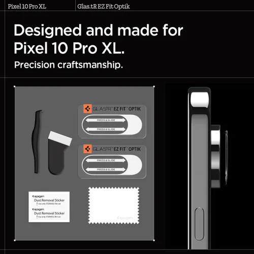 Miniatura 7 de Spigen Protector de pantalla y lente de cámara [Glas.tR EZ Fit Optik] diseñado para Pixel 10 Pro XL [compatible con carcasas] - 2