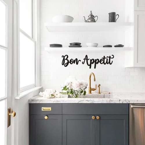 Miniatura 6 de Bon Appetit - Letrero de pared de metal Bon Appetit, arte de pared de cocina de granja, comedor, cocina, letreros colgantes para regalo