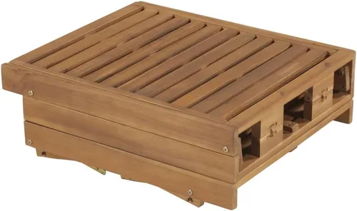Miniatura 6 de Tumbonas para patio exterior, tumbona plegable de madera de acacia maciza, sillas de césped para adultos resistentes, sillas de salón al aire libre