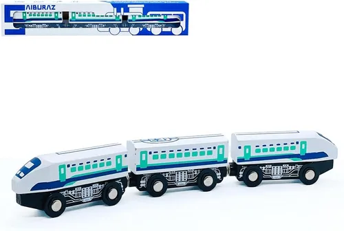 Set de Accesorios de Pista de Tren de Madera de Bala de Alta Velocidad, Juguetes de Tren de Ciudad Compatibles con Pista de Tren de Madera para