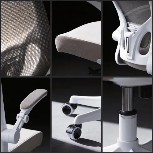 Miniatura 7 de Silla ergonómica de escritorio de oficina, inclinación de 90° a 125°, silla de escritorio para el hogar con ruedas giratorias y silenciosas de 360°