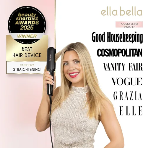 Miniatura 8 de ELLA BELLA® Plancha plana de titanio para alisar el cabello (con infrarrojos) • Alisador de pelo profesional • Pantalla digital para controlar