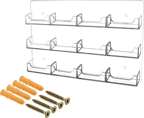 Miniatura 9 de Marketing Holders Tarjetero Horizontal Montaje en Pared Multi 15 Bolsillo Premium Acrílico Transparente Claro