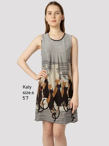 Miniatura 3 de LaVieLente - Vestido de mujer para mujer suave elástico de tela de jersey casual con bolsillos profundos vestido único con estampado de animales