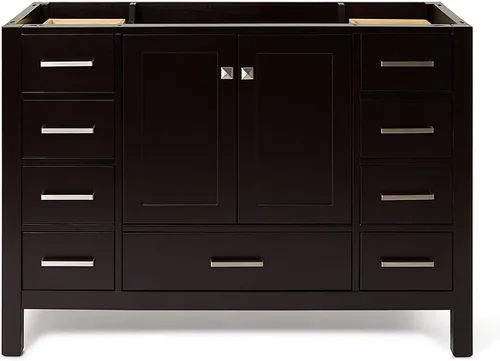 Miniatura 17 de ARIEL Cambridge - Mueble base de tocador de baño de 36 pulgadas, madera maciza, 2 puertas de cierre suave, 5 cajones de cola de milano