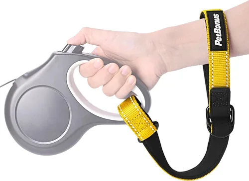 Miniatura 16 de PetBonus Correa corta para perro, correa de seguridad para correa retráctil para perro, diseño reflectante y mango acolchado suave ajustable, capa