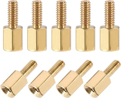 Miniatura 24 de uxcell M2.0.197x0.157 in+0.157 in macho-hembra latón hexagonal PCB placa base separador separador para FPV Drone Quadcopter, computadora y placa