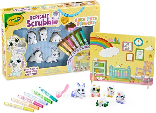 Miniatura 7 de Crayola Scribble Scrubbie Baby Pets Nursery, juguetes de animales para bebés y niños pequeños, regalo para niñas y niños, edades 3, 4, 5