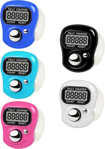 Contador electrónico de dedo con pantalla LCD de 5 dígitos para hacer punto, regazo, contador de mercancías, golf