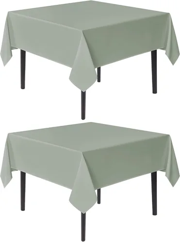 Miniatura 31 de Sancua Manteles cuadrados pequeños de 36x36 pulgadas - Mantel beige para mesas cuadradas o redondas, mantel de poliéster lavable para mesas