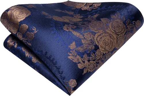 Miniatura 256 de Hi-Tie Corbatas de seda para hombre, diseño de cachemira a rayas, con bolsillo, gemelos cuadrados, conjunto formal de negocios