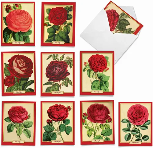 Miniatura 8 de The Best Card Company - 10 tarjetas de notas en caja con flores - Tarjetas de notas florales surtidas en blanco a granel (4 x 5.12 pulgadas)