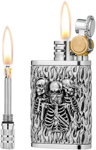 Miniatura 8 de 2 en 1 Lighetr - Encendedor permanente de queroseno con fósforo permanente (latón)