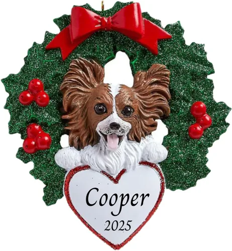 Miniatura 38 de Adornos personalizados para árbol de Navidad 2025 para mascotas, Chihuahua con corona, recuerdo para los amantes de los perros de los cachorros