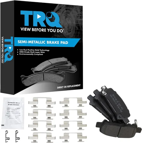 Miniatura 110 de TRQ Pastillas de freno delanteras semi metálicas compatibles con Ford Expedition 2018-2021 F-150 2018-2020 Lincoln Navigator 2018-2022