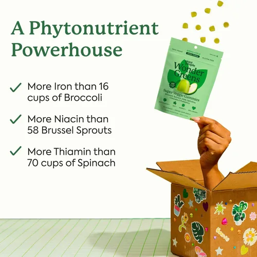 Miniatura 2 de Plant People WonderGreens Veggie Gummies Super Greens con probióticos Multivitamínico Apoyo Gomitas para el bienestar, la energía, la salud