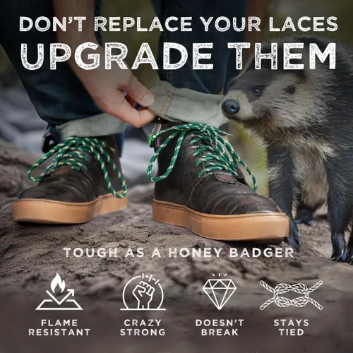 Miniatura 4 de Honey Badger - Cordones para botas resistentes con Kevlar, fabricados en Estados Unidos, cordones gruesos para botas de trabajo y senderismo