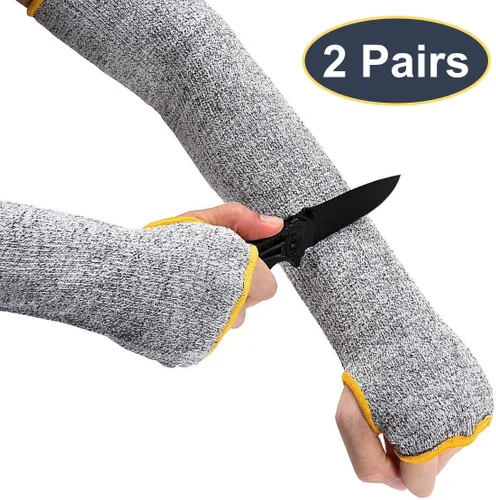 Miniatura 2 de 2 pares de mangas de protección para brazos, mangas resistentes a cortes de nivel 5, protectores de brazo de seguridad resistentes a los cortes