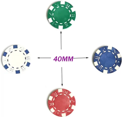 Miniatura 2 de SEETOOOGAMES 200 fichas de póquer de casino a rayas de 0.41 oz de arcilla compuesta, 4 colores (rojo, verde, blanco y azul)