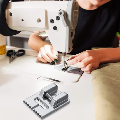 Miniatura 4 de 15 piezas para máquina de coser, doble aguja, doble estiramiento, 2 piezas, prensatelas de 9 ranuras para accesorios de máquina de coser doméstica