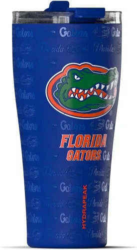 Miniatura 3 de Hydrapeak Vaso de acero inoxidable de 30 onzas con licencia oficial de los Florida Gators con tapa de doble sorbo o popote 2 en 1, apto para florida
