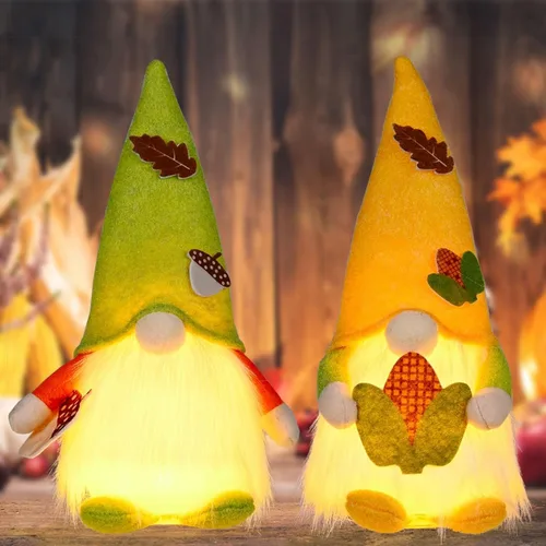 Miniatura 8 de Gnomos de otoño de Acción de Gracias con cosecha de enanos de elfo sueco, decoraciones de otoño para el hogar, mesa de baño, interiores, decoración