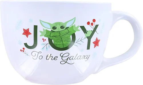 Miniatura 4 de Silver Buffalo Star Wars Mandalorian Joy to the Galaxy - Taza de sopa de cerámica, 24 onzas
