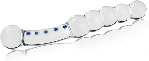 Miniatura 2 de SXOVO Consolador de cristal de cristal con cuentas para el pene, tapón anal, diseño de doble cabeza, consolador de pene, próstata, masaje