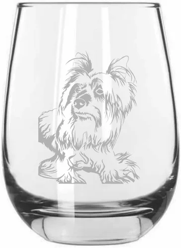 Miniatura 557 de Sakhalin Husky Dog - Copa de vino grabada personalizada de 15.25 onzas sin tallo