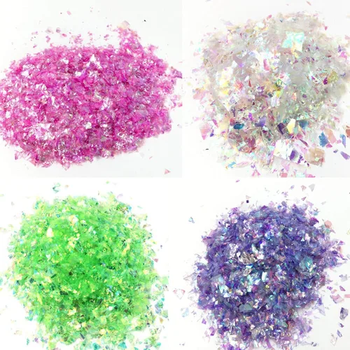 Miniatura 6 de AddFavor Juego de purpurina gruesa para uñas, 8 colores, iridiscentes de lentejuelas para uñas, calcomanías de confeti para arte de uñas, resina