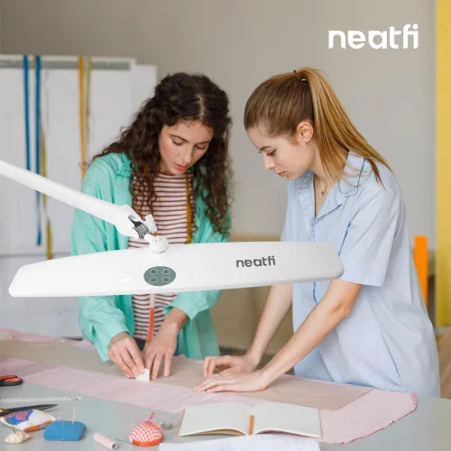 Miniatura 8 de Neatfi Lámpara de escritorio LED XL Cabeza de 20 pulgadas de ancho (blanco-2, CCT con abrazadera)